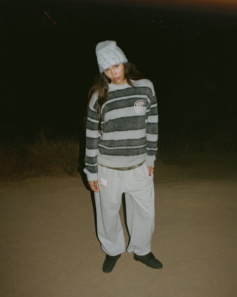 GREY FLUFFY BEANIE