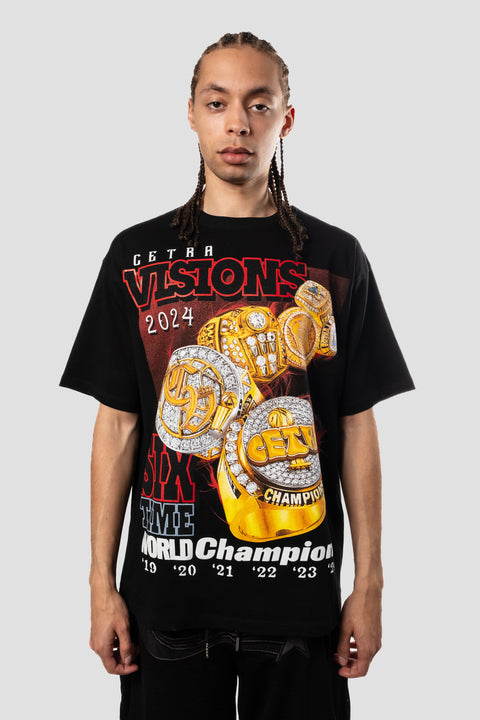 BLACK & RED CHAMPIONSHIP RINGS 19-24' T-SHIRT
