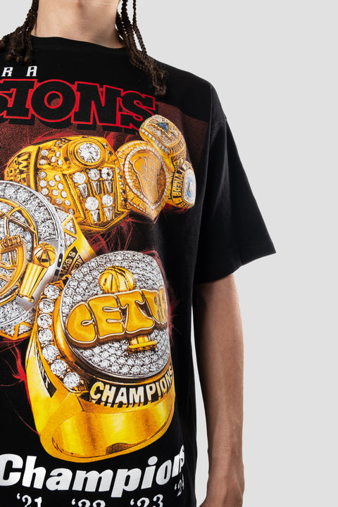 BLACK & RED CHAMPIONSHIP RINGS 19-24' T-SHIRT