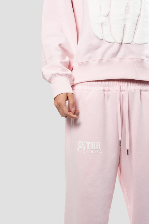 SIGNATURE PINK & WHITE PUFF JOGGERS