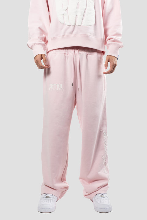 SIGNATURE PINK & WHITE PUFF JOGGERS