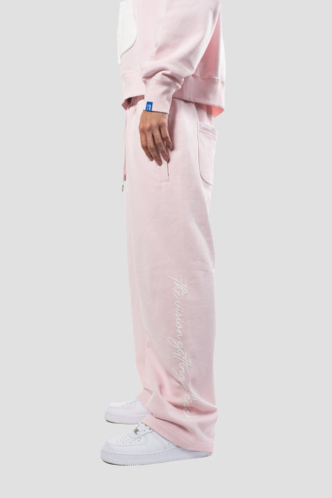 SIGNATURE PINK & WHITE PUFF JOGGERS