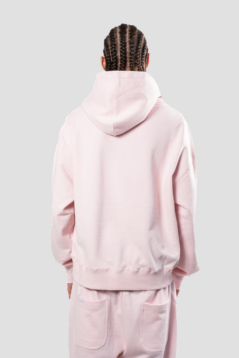 SIGNATURE PINK & WHITE PUFF HOODIE