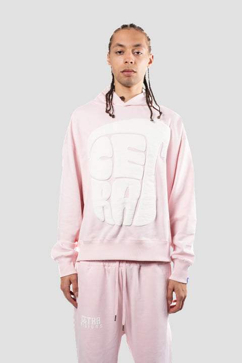 SIGNATURE PINK & WHITE PUFF HOODIE