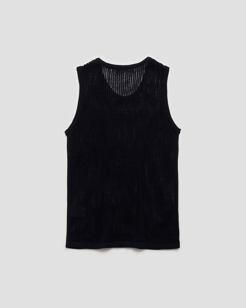 NIGHT BLACK KNITTED TANK TOP
