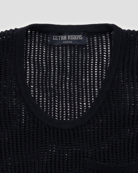 NIGHT BLACK KNITTED TANK TOP