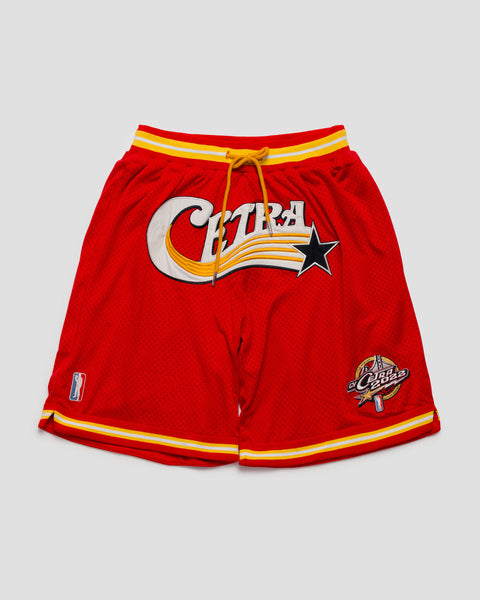 RED SWOOSH BASKETBALL SHORTS