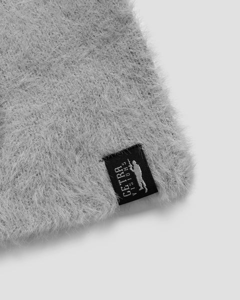 GREY FLUFFY BEANIE
