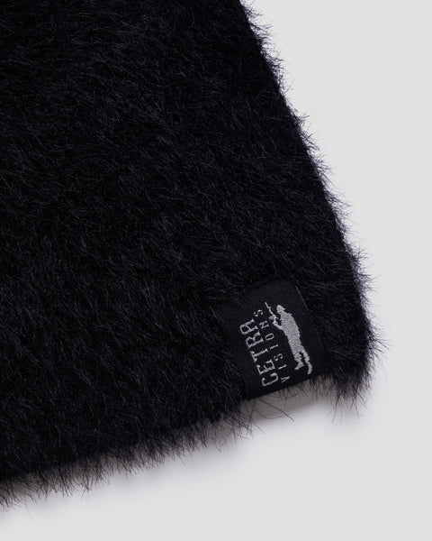 BLACK & BLUE FLUFFY BEANIE