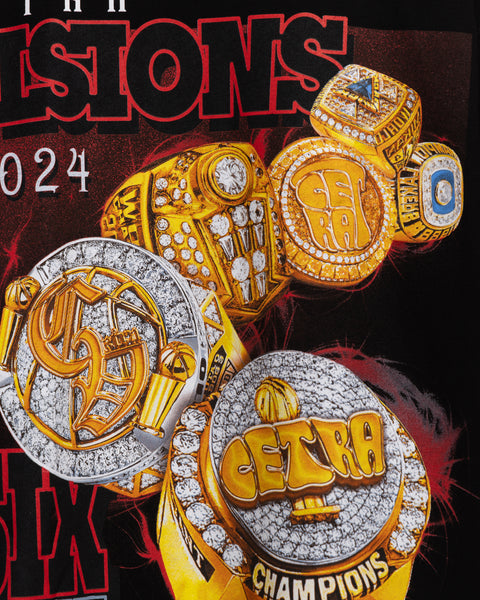BLACK & RED CHAMPIONSHIP RINGS 19-24' T-SHIRT