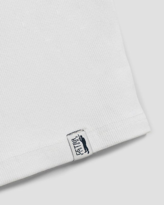 WHITE SOLDIER CUT RIBBED VEST