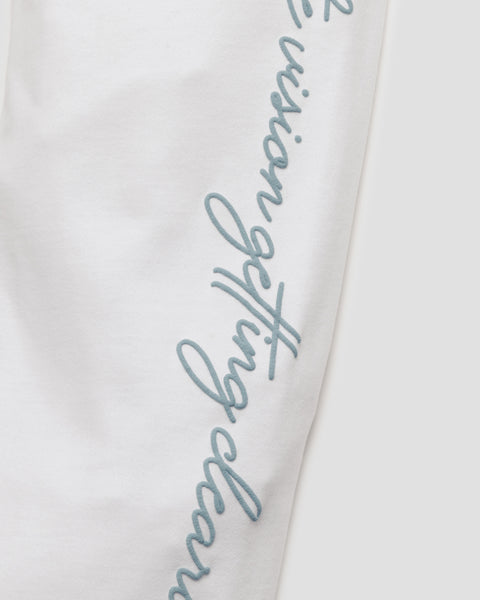 SIGNATURE WHITE & BLUE PUFF JOGGERS
