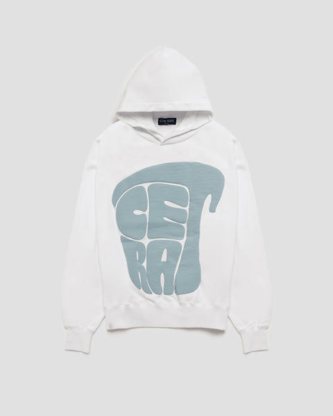 SIGNATURE WHITE & BLUE PUFF HOODIE