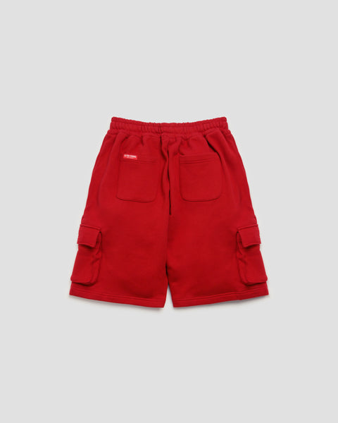 SCARLET RED CARGO SHORTS