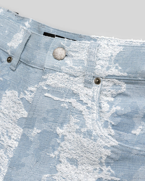 DISTRESSED DENIM PANTS