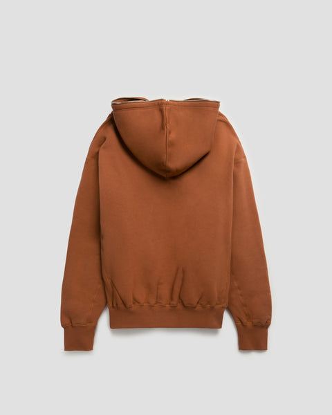 MARSH CHOCOLATE BROWN FACE ZIP HOODIE